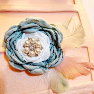 Satin flower hair clip fascinator